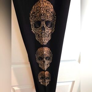 Vocal Bling Rhinestone Skull Print Side Design Leggings 2X